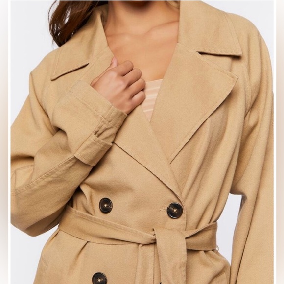 Forever 21 Twill Double-Breasted Trench S - Picture 2 of 3